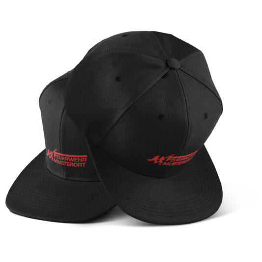 Snap Back Cap Unisex | Feuerwehr Angriff mit Ortsname Schwarz