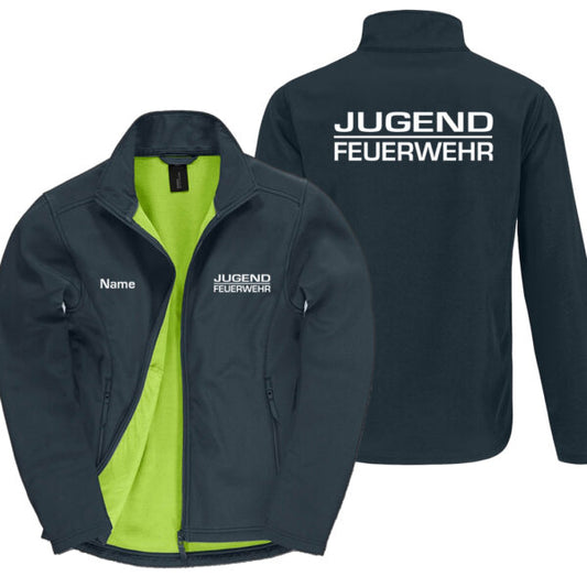 Classic Softshelljacke Herren | Jugendfeuerwehr mit Balken Basic Navy