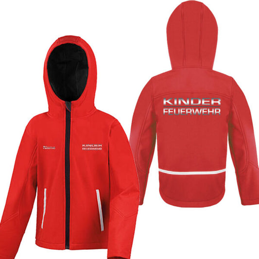 Classic Softshelljacke Kinder | Kinderfeuerwehr Balken Rot