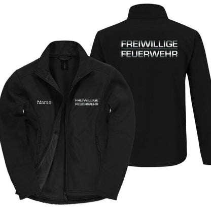 Classic Softshelljacke Herren | Freiwillige Feuerwehr mit Name Schwarz