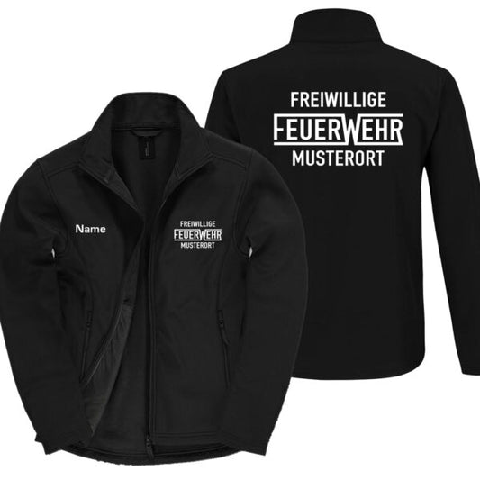 Classic Softshelljacke Herren | Freiwillige Feuerwehr mit Ortsname Schwarz