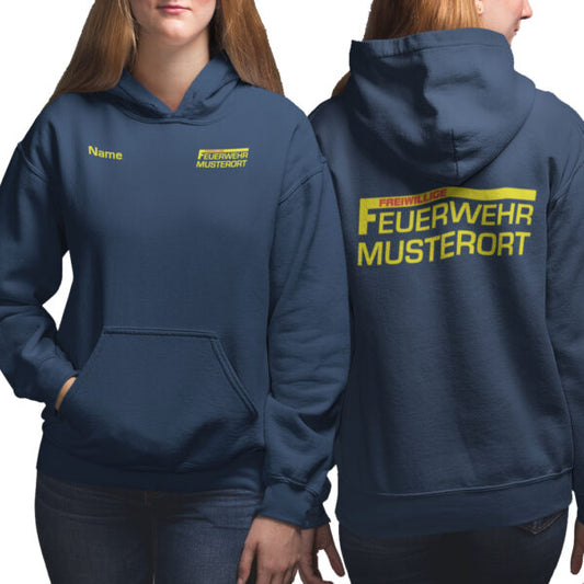 Hoodie Frauen | Freiwillige Feuerwehr mit Ortsname Basic Navy