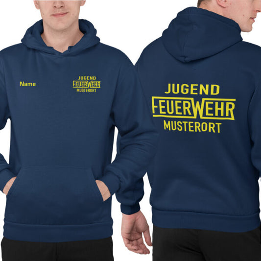 Hoodie Unisex | Jugendfeuerwehr mit Ortsname Navy