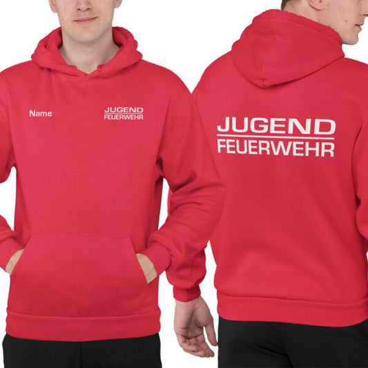 Hoodie Unisex | Jugendfeuerwehr mit Balken Basic Rot