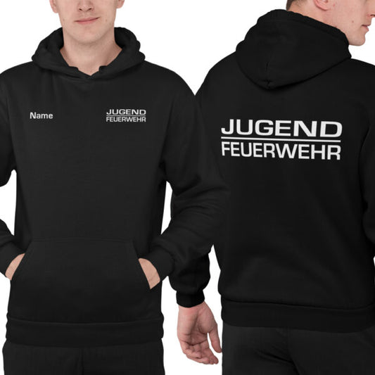 Hoodie Unisex | Jugendfeuerwehr mit Balken Basic Schwarz