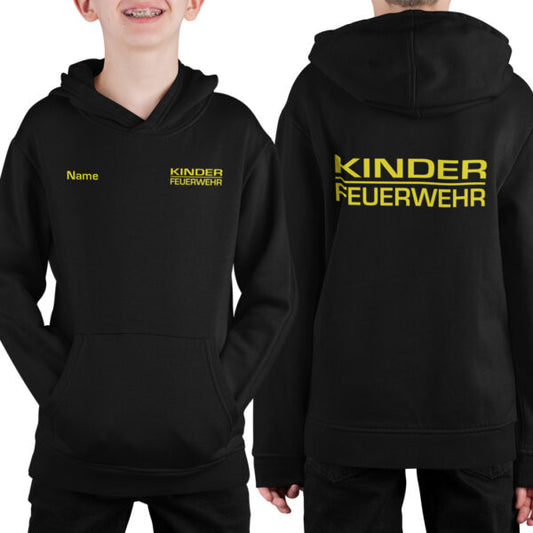 Hoodie Unisex | Kinderfeuerwehr Balken Schwarz