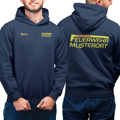 Hoodie Männer | Freiwillige Feuerwehr mit Ortsname Basic Navy