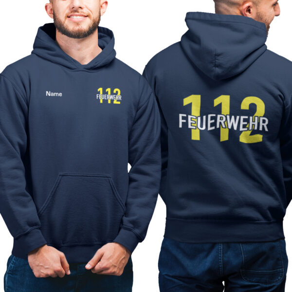 Hoodie Männer | Feuerwehr 112 Notruf Navy