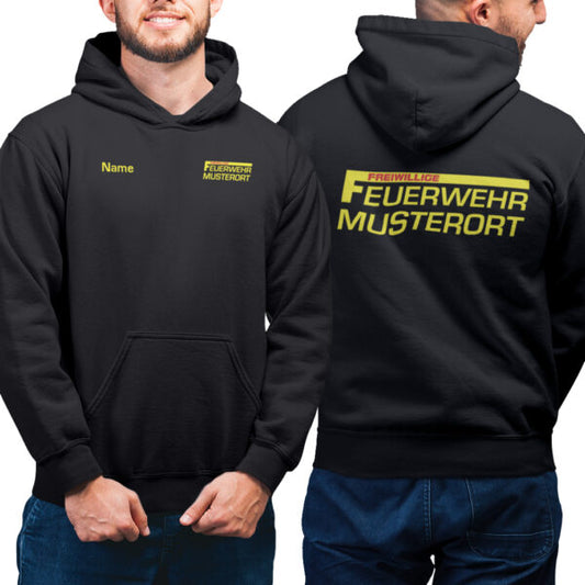 Hoodie Männer | Freiwillige Feuerwehr mit Ortsname Basic Schwarz