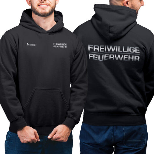 Hoodie Männer | Freiwillige Feuerwehr Classic mit Name Basic Schwarz