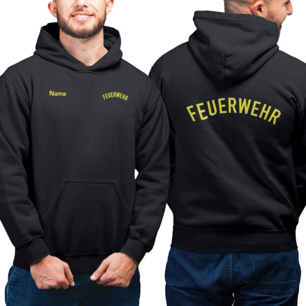 Hoodie Männer | Feuerwehr mit Classic Basic Schwarz