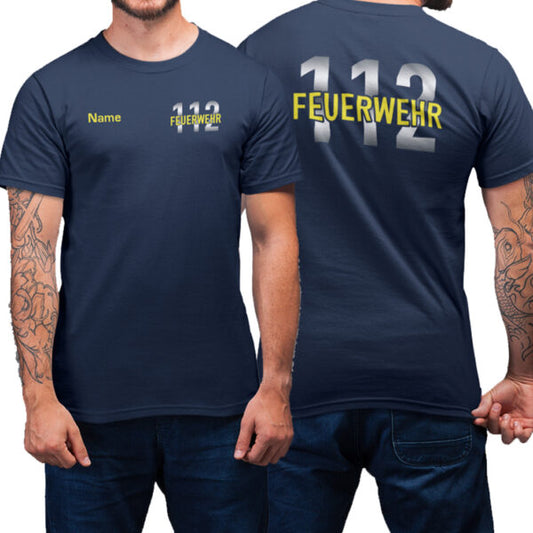 T-Shirt Männer | Feuerwehr 112 Notruf Basic Navy