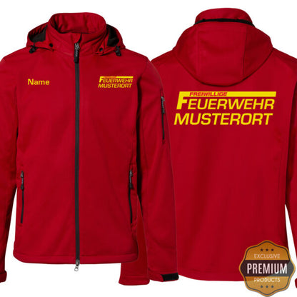 Softshelljacke Herren | Freiwillige Feuerwehr mit Ortsname Premium Rot