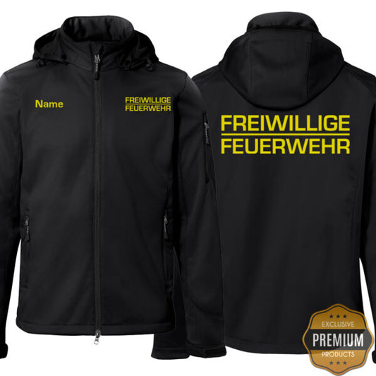 Softshelljacke Herren | Freiwillige Feuerwehr Classic Premium Schwarz