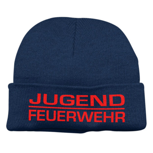 Strickmütze Unisex | Jugendfeuerwehr mit Balken Basic Navy