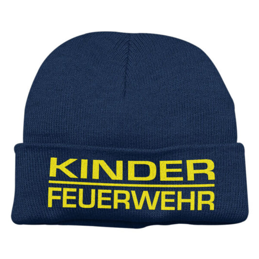 Strickmütze Kinder | Kinderfeuerwehr Balken Navy