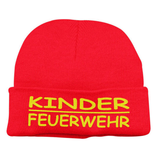 Strickmütze Kinder | Kinder Feuerwehr Rot